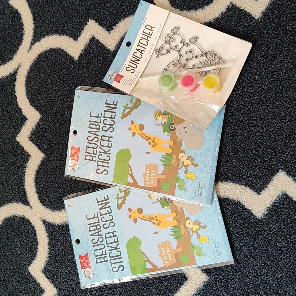 Bright Minds by Nicole Reusable Stickers and Craft Kit - Set of 3 - NWT